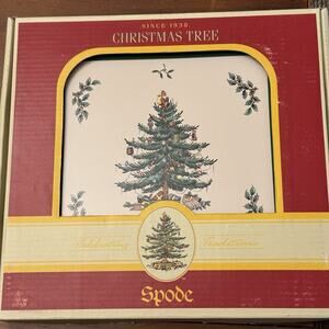 Spode Christmas Tree Wooden Trivet 8”X 8” Made In Thailand‎ New In Box